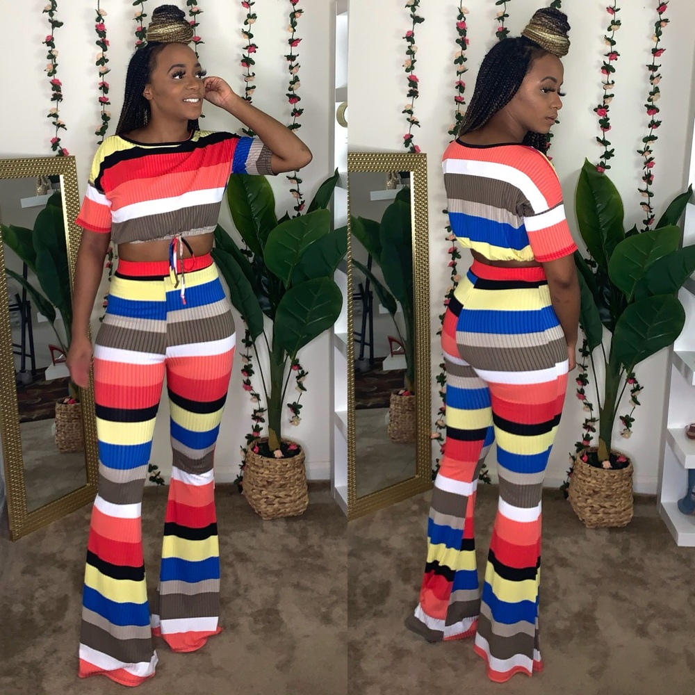**SOLD** Stripe Pants Set